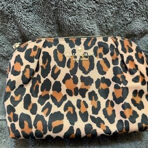 Kate Spade Brown and Black Leopard Cosmetic Bag